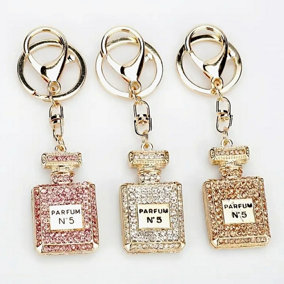 Perfume bottle keychain Accessories - Luxury crystal perfume bottle keychain